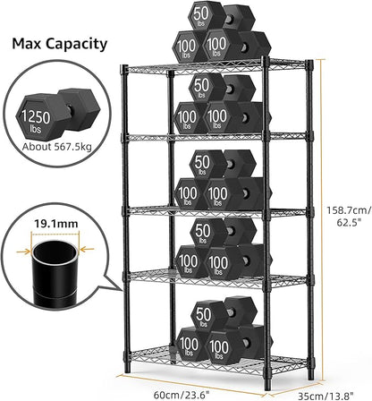 1250 lbs Storage Shelving Utility Shelving Unit 5-Tier Utility Shelving Unit - Image 3