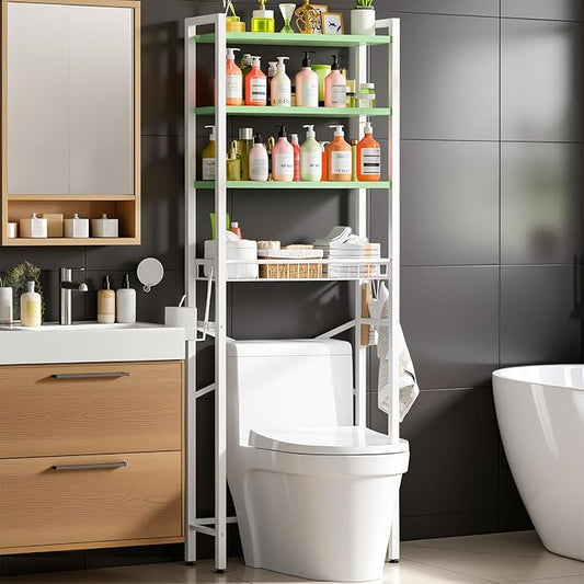Kalrin Over-The-Toilet Storage Rack, 4-Tier Bathroom Organizer Shelf Over Toilet by Kalrin
