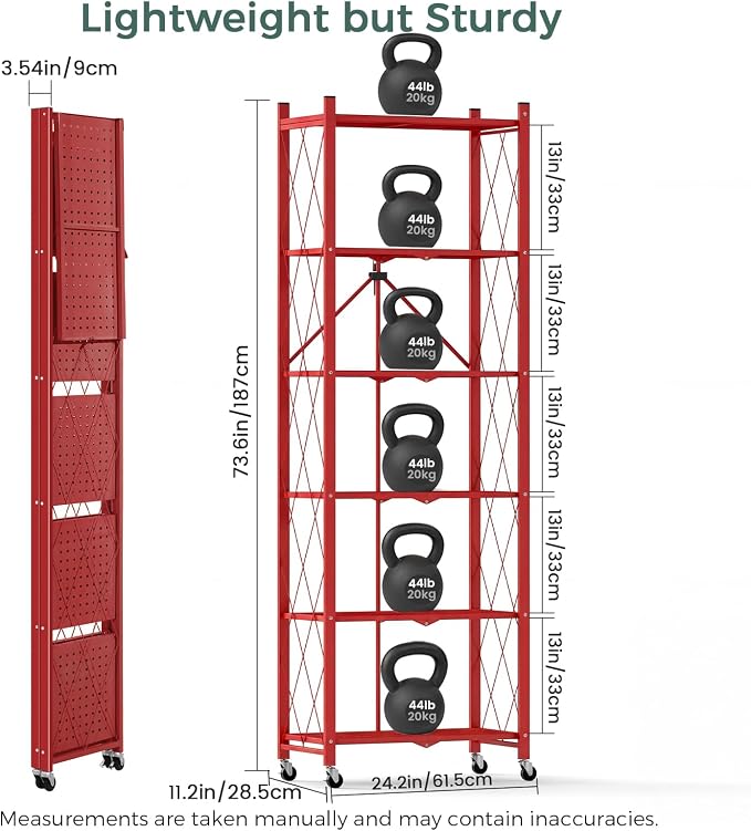 DEANIC 6-Shelf Folding Bookcase - Image 2
