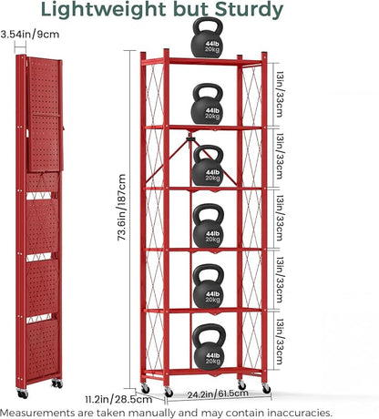 DEANIC 6-Shelf Folding Bookcase - Image 2