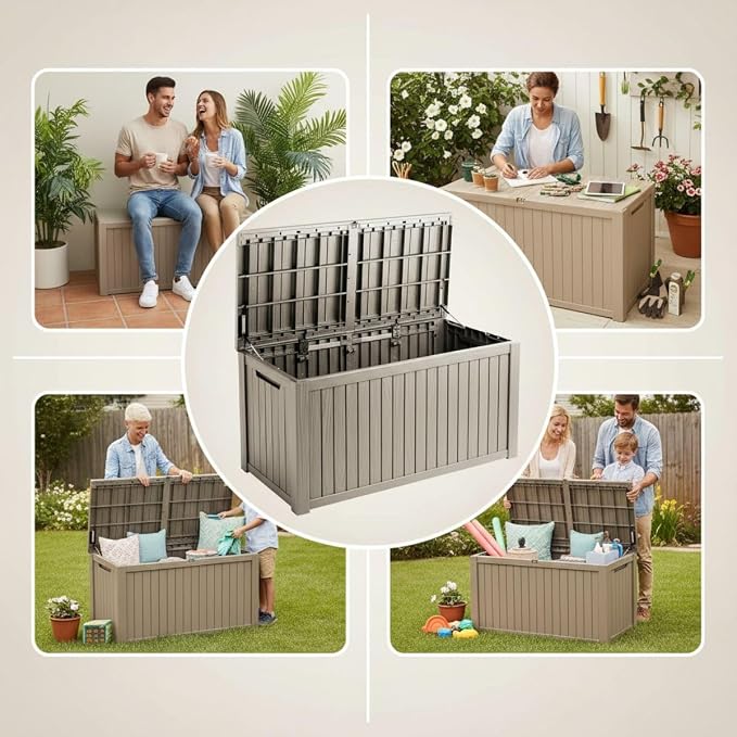 210 Gallon Outdoor Storage Bench Waterproof - Image 5