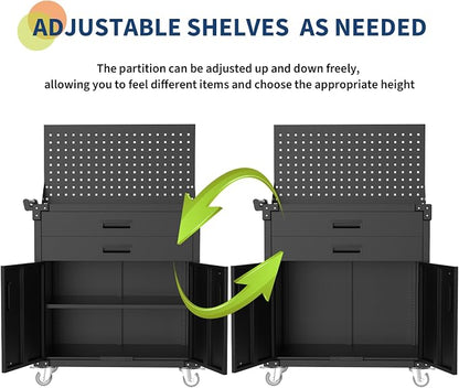 GarveeHome Rolling Tool Cabinet, Heavy Duty Steel Garage Storage Cabinet - Image 6