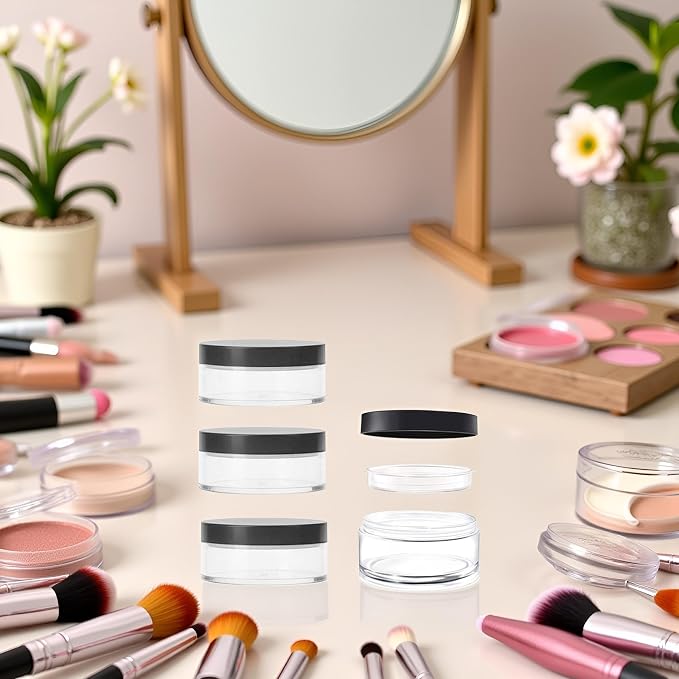Pack of 4 Capacity 30 ml Empty Reusable Plastic Loose Powder Compact Container - Image 6