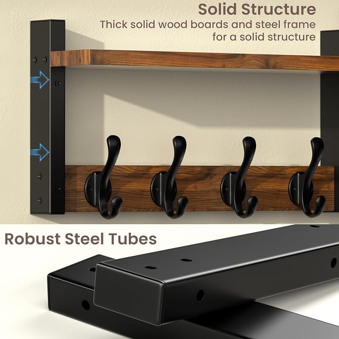 29'' Rustic Coat Rack Wall Mount - Image 7
