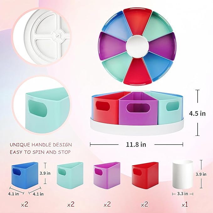 Rotating Art Supply Organizer Storage Caddy - Image 3