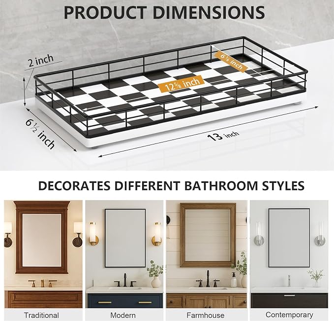 Toilet Tank Tray Organizer – Oak Wood Bathroom Counter Basket - Image 5