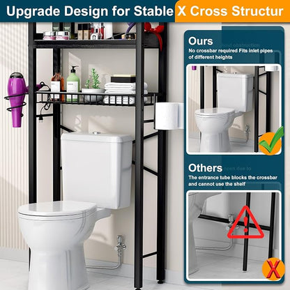 Over The Toilet Storage Cabinet, 4 Tier Bathroom Organizer and Storage - Image 5