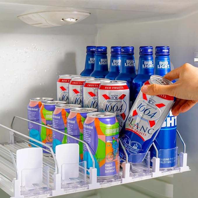 RULA Drink Organizer for Fridge, Self-Pushing Soda Can Dispenser for - Image 7