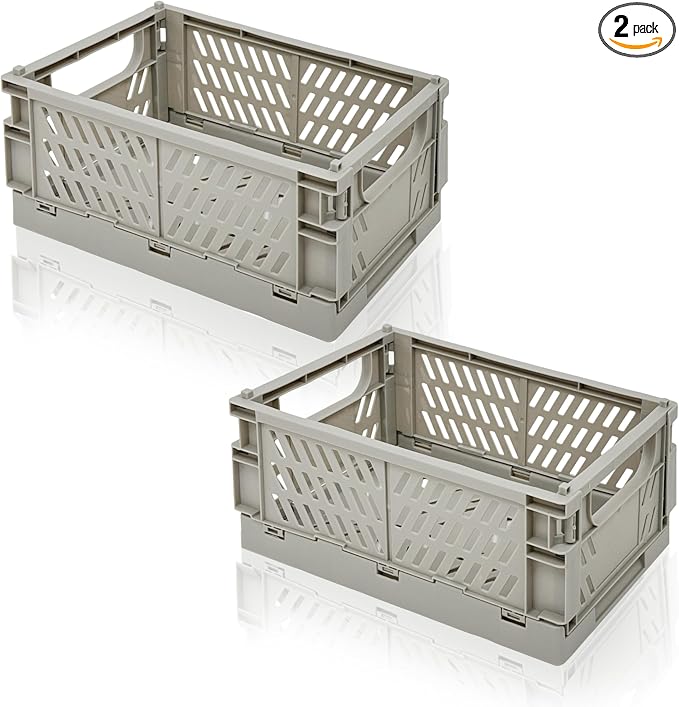 2 Pack Mini Foldable Small Plastic Baskets by Daixers