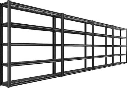 REIBII 48" W Garage Shelving Heavy Duty Load 2500LBS, 5 Tier Storage Shelves by REIBII