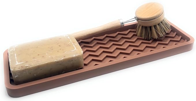 Happitasa Silicone Kitchen Sink Organizer Tray, Sponge Holder and Countertop - Image 4