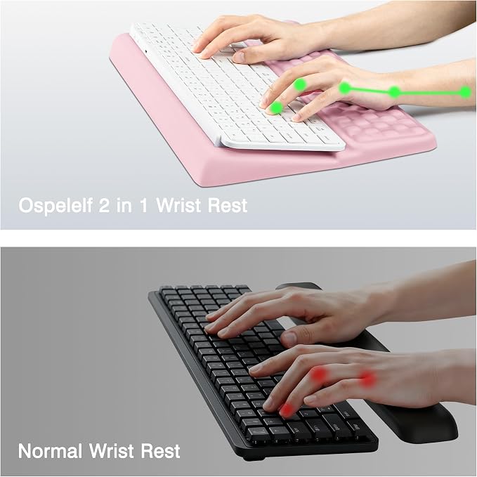 Ospelelf Keyboard Wrist Rest Pad, Comfy Ergonomic Keyboard Stand Riser Holder - Image 7
