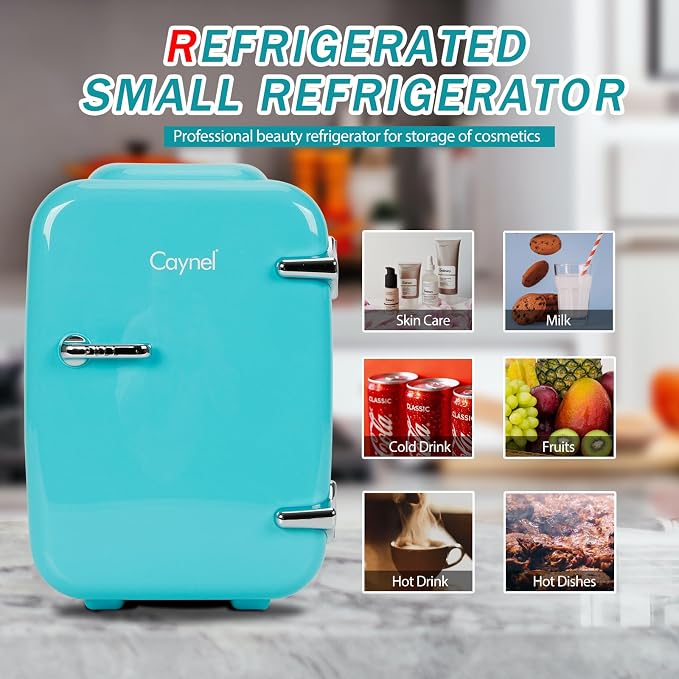 CAYNEL Mini Fridge, 4 Liter/ 6 Cans Small Refrigerator - Image 5