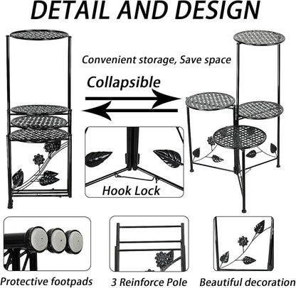 NAKUPE Plant Stand Indoor Outdoor, 4 Tier Corner Metal Flower Display Holder - Image 3