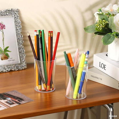 2 Pcs Pen Holder Acrylic Cylinder Container Stylish Clear Acrylic Desk - Image 6