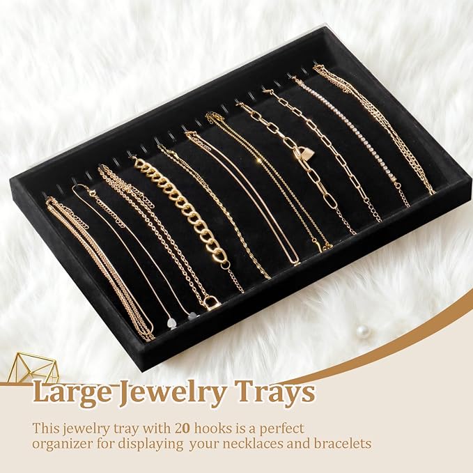Large Jewelry Organizer for Drawer Insert Velvet Stackable Jewelry Trays for - Image 2