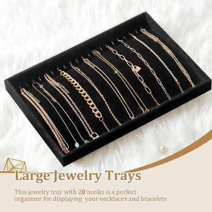 Large Jewelry Organizer for Drawer Insert Velvet Stackable Jewelry Trays for - Image 2