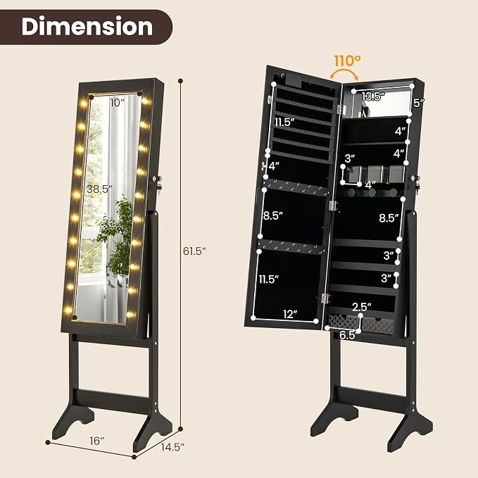 Giantex Standing Jewelry Armoire - Image 7