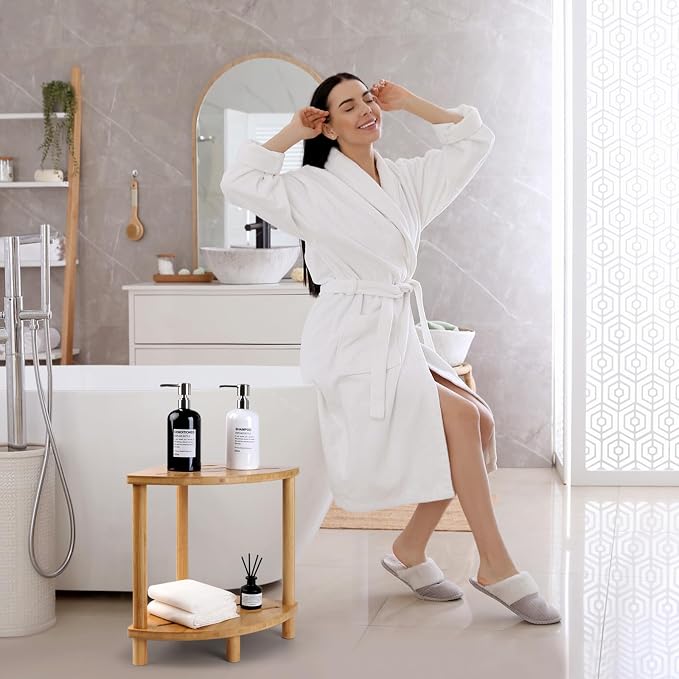Upgraded Bamboo Corner Shower Stool - Image 4