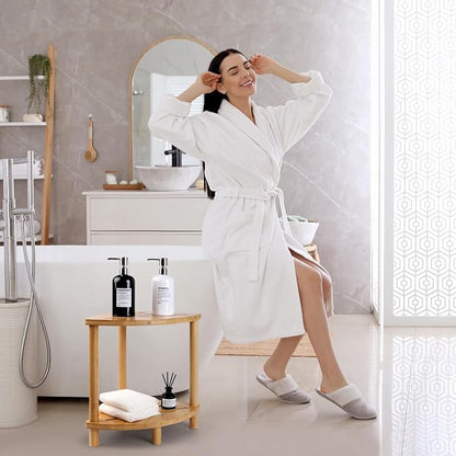 Upgraded Bamboo Corner Shower Stool - Image 4