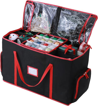 Large 2-in-1 Christmas Ornament Storage Box by BIEBOS