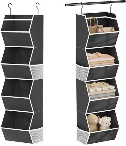 Hanging Closet Organizer Bins for Closet Organization Storage 4 Shelf Black by Wawocs