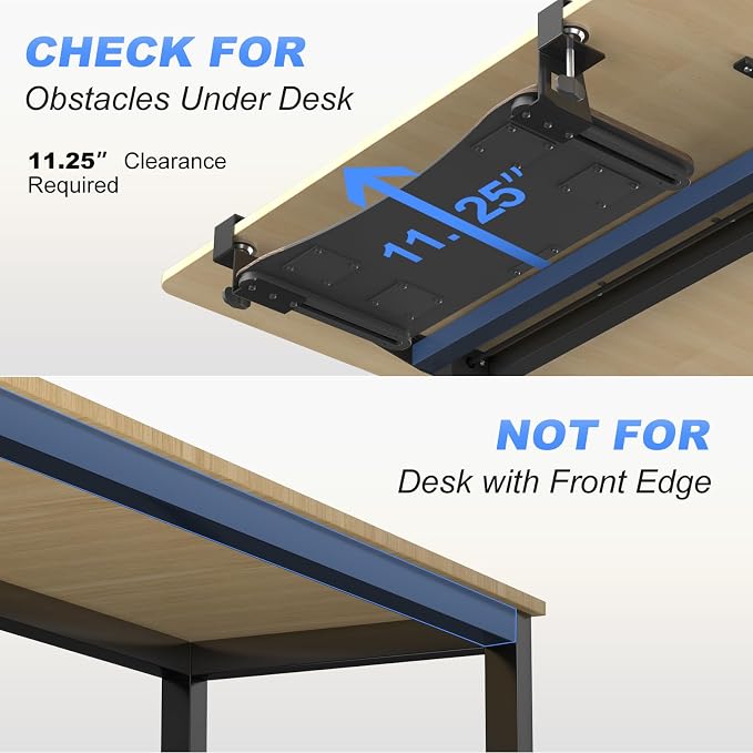 suptek Keyboard Tray Under Desk Pull Out - Image 3
