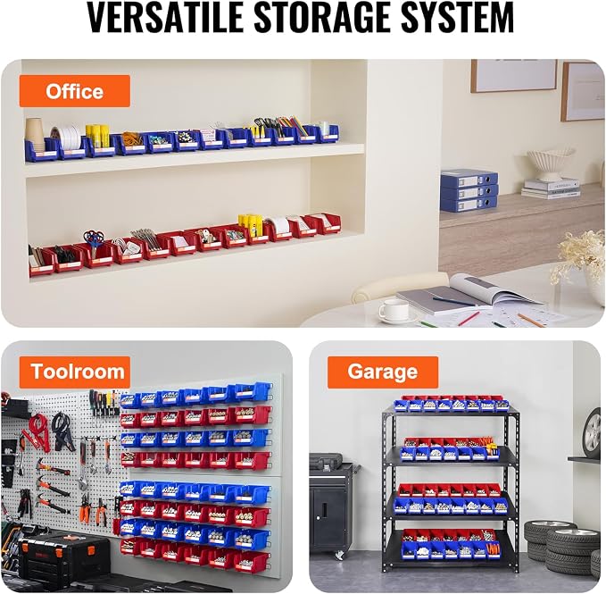 VEVOR Plastic Stackable Storage Bins 24 Pack, Hanging Stackable Storage - Image 6