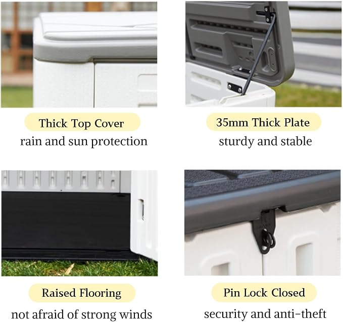 ZZM Large 67 Cu.ft Waterproof Storage Shed, Outdoor Storage Cabinet，Durable - Image 5