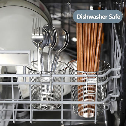 Dish Rack, Stainless Steel Kitchen Drain Basket, Compact Utensil Drying Rack - Image 5