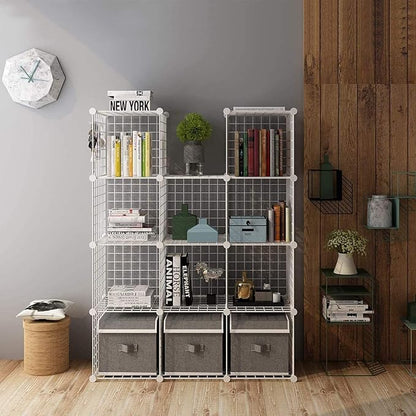 C&AHOME Wire Cube Storage, 12-Cube Storage Organizer Metal, C Grids Storage - Image 5