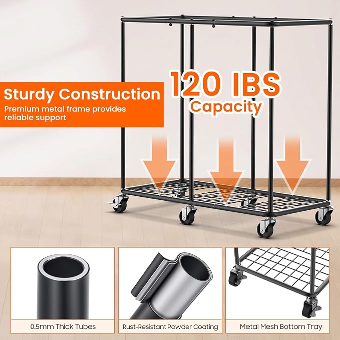 80 GAL Laundry Hamper with Lid, Rolling Laundry Basket with Wheels and Bag | - Image 6