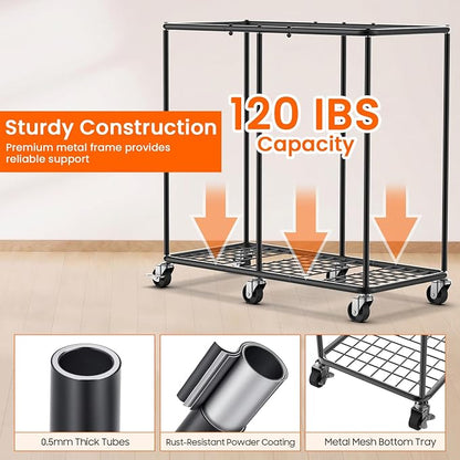 80 GAL Laundry Hamper with Lid, Rolling Laundry Basket with Wheels and Bag | - Image 6