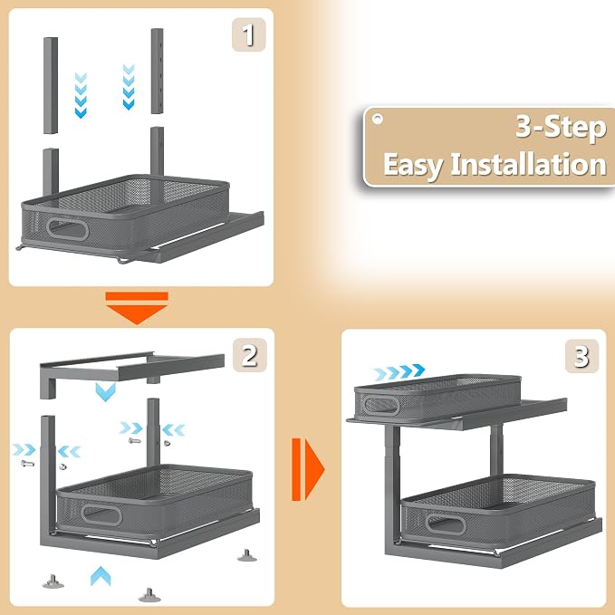 2-Pack Under Sink Storage Organizer - Image 6