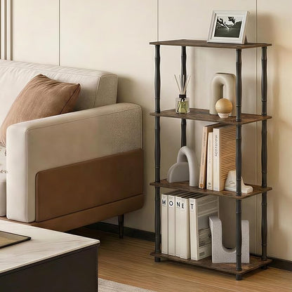 Furinno Turn-N-Tube Storage Shelves, 4-Tier Open Frame Book Shelf, Standing - Image 4
