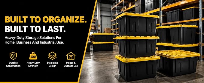 4-Pack Heavy Duty Storage Totes - Image 6
