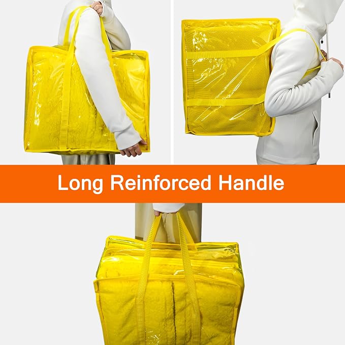 Vieshful 40L Yellow Clear Clothes Storage Bag Colorful Clothes Organizer - Image 4