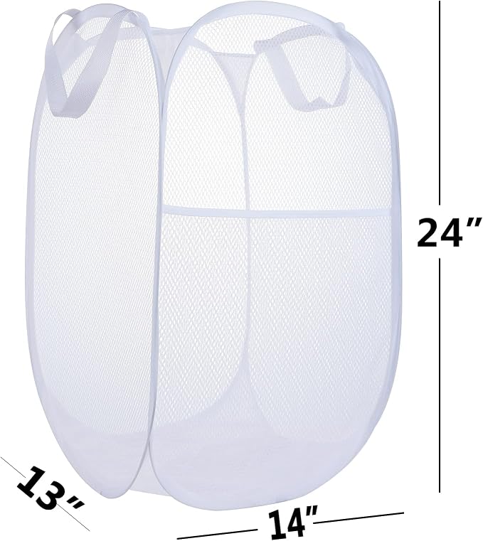 2 Pack Laundry Basket, Foldable Mesh Popup Laundry Hamper - Image 6