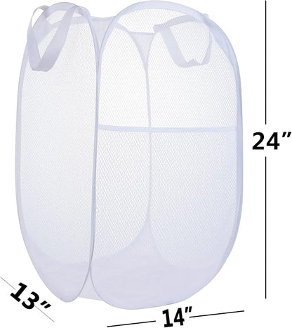 2 Pack Laundry Basket, Foldable Mesh Popup Laundry Hamper - Image 6