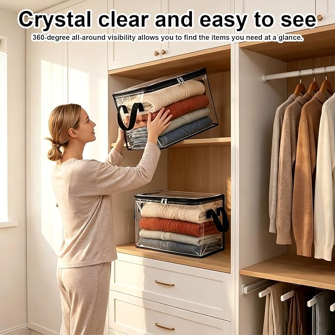 3-Pack Large Clear Thick Plastic Storage Box - Image 4