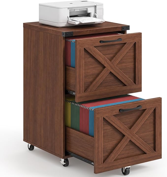 Halitaa Farmhouse 2 Drawer Small File Cabinet by Halitaa