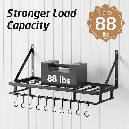 KES 24 Inch Kitchen Pot Pan Rack Wall Mounted Hanging Storage Organizer Wall - Image 3