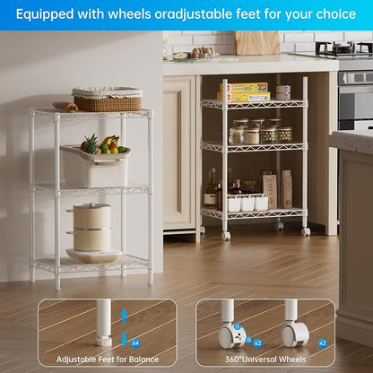 SINGAYE 3 Small Shelves Storage Shelf Wire Shelving Unit Metal Shelf Adjustable - Image 5