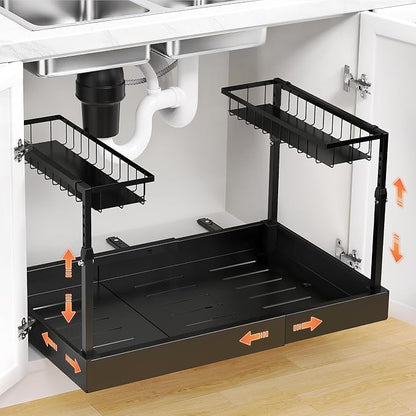 Aisslro Under Sink Organizer, 2 Tier Under the Sink Storage, Expandable by AisslroDirect