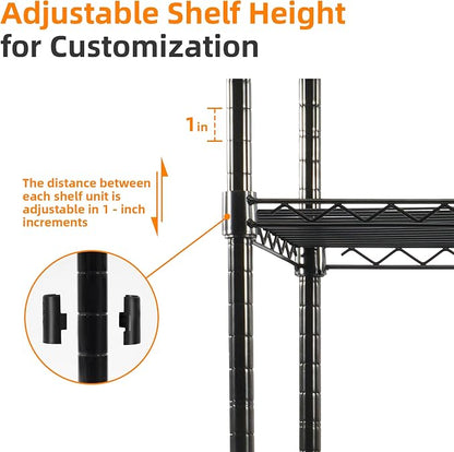 Elevon 5-Tier Storage Shelves, Adjustable Metal Wire Shelving Unit - Image 5