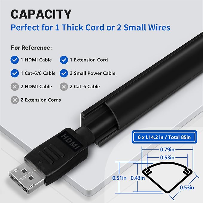 ZhiYo Corner Cable Hider for 1 Cord, Hide Wires on Wall Corner, Self-Adhesive - Image 2