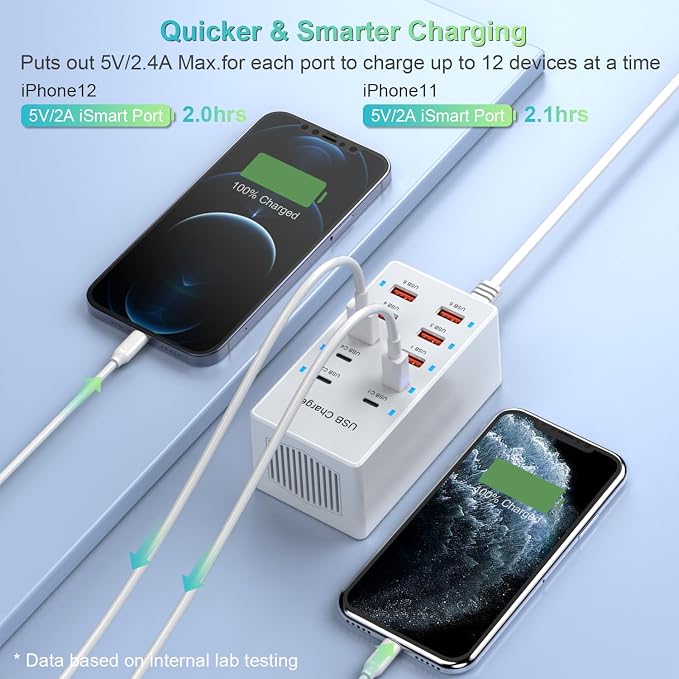 USB C Charging Station Cell Phone Wall Charger 10Ports USBC Fast Charging Power - Image 5