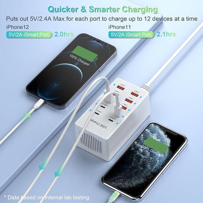 USB C Charging Station Cell Phone Wall Charger 10Ports USBC Fast Charging Power - Image 5