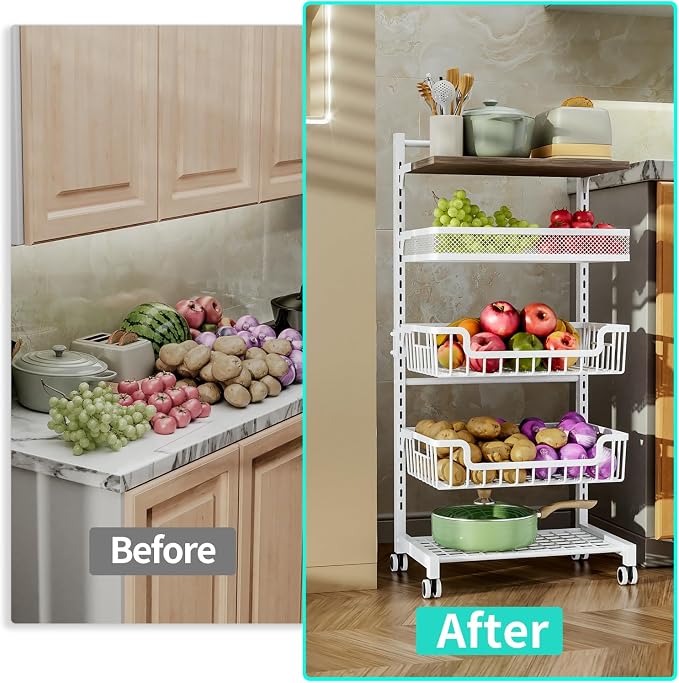 HapiRm Fruit Basket Kitchen Cart - Image 2