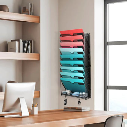GALASALA Wall File Organizer, 10 Pockets Mesh Hanging File Organizer, Wall - Image 5